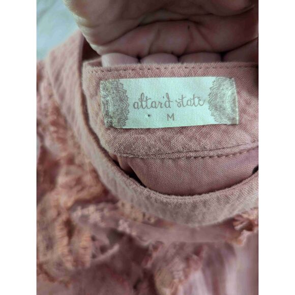 Altar'd State Floral Lace Sleeveless High Neck Dress Pink , Medium (w6) - Picture 6 of 7